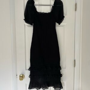 Black Abercrombie tight ruffle dress. Small tall